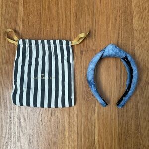 Lele Sadoughi Blue Headband with Striped Pouch